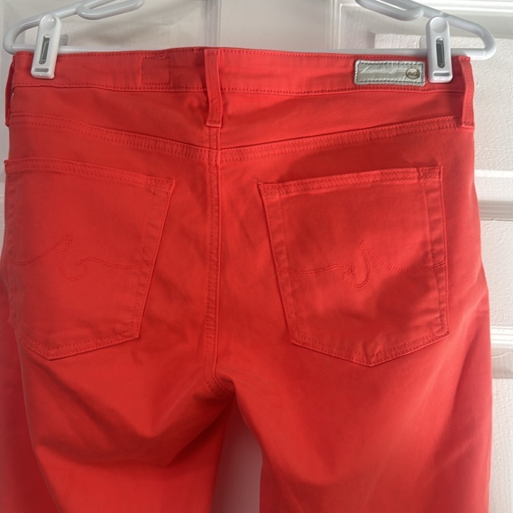 Woman’s AG Adriano Goldschmied Prima Crop Cigarette Leg Jean Coral Salmon 27R - Picture 5 of 10